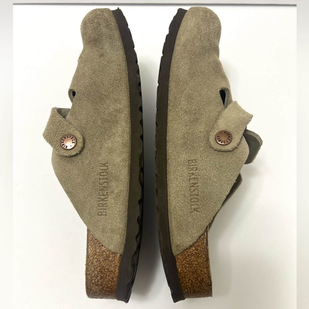 Women's Suede Slip-On Clog in Taupe - Picture 4 of 11
